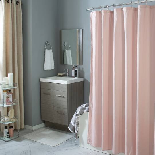 Bath Bliss Microfiber Soft Touch Dash Design Shower Curtain Liner